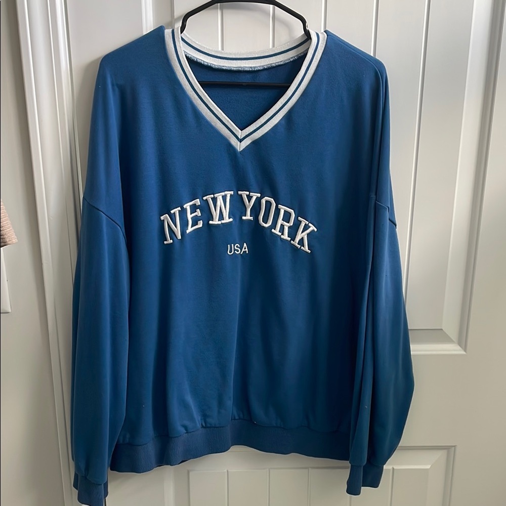 Blue New York USA Crewneck